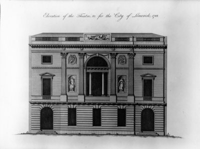 Elevation of the Theatre, for the City of Limerick by Irish School
